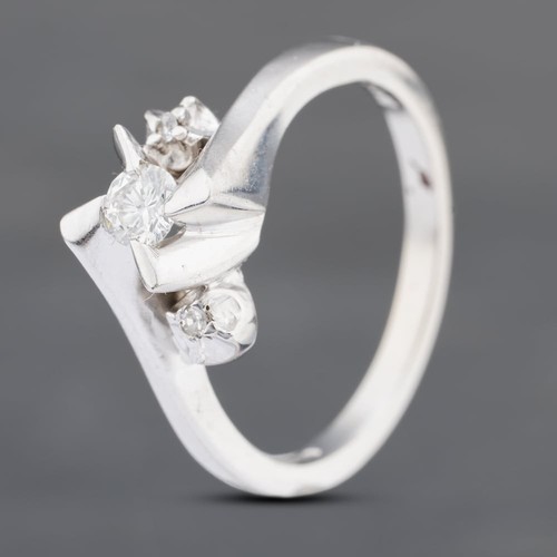 Anello solitario oro bianco - anello,