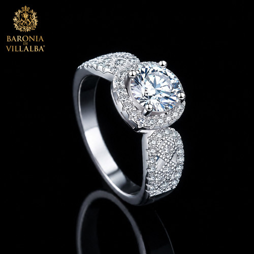 Anello solitario in - ct.,