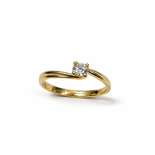 Anello solitario oro - oro, 18k
