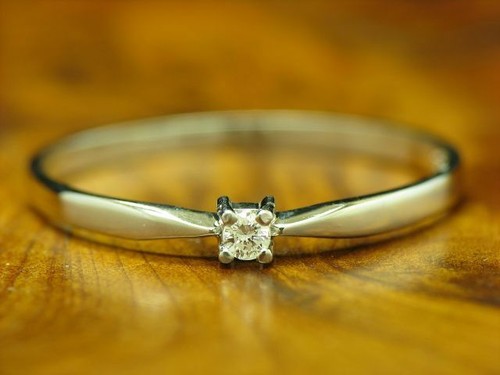 14kt 585 oro bianco anello - 14kt,