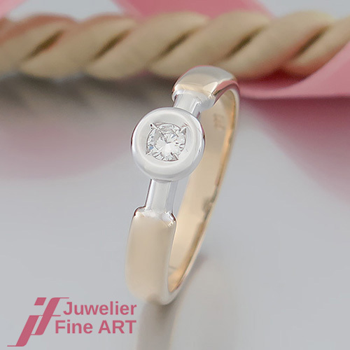 Anello solitario con - -,