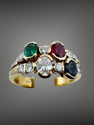 Anello oro giallo - giallo, arlecchino