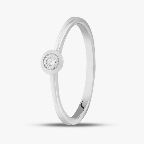 Anello solitario oro - oro, bianco