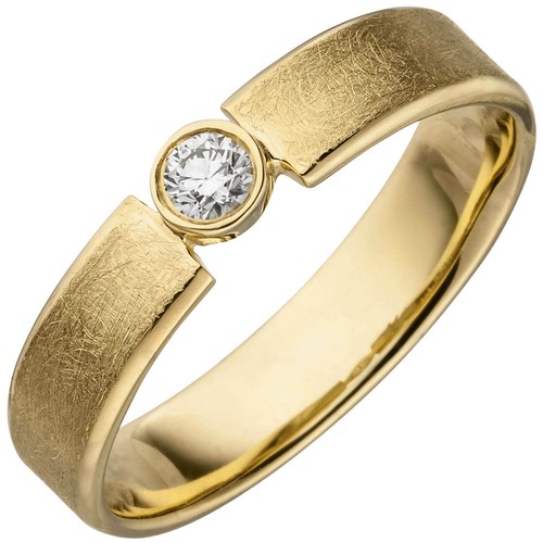 Anello solitario 585 oro - solitario, di