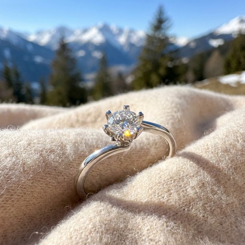 Anello solitario cara con - anello,
